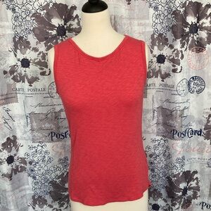 Max Studio Red Fitted Sleeveless Tank Top